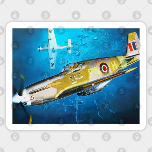 RAF Mustang Sticker by Aircraft.Lover